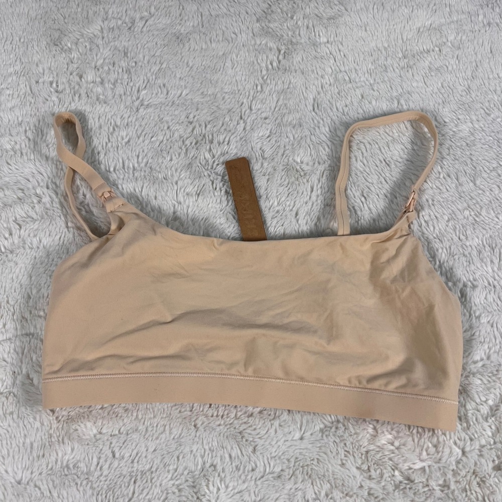 SKIMS Fits Everybody Maternity Nursing Scoop Bralette Sand SP-SCP-9406W Small BN